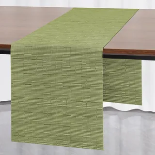 Myir JUN Tischläufer Grün Tischläufer Modern PVC abwaschbar Outdoor | Hitzebeständig für Häuser Esszimmer Restaurants Hotels Party Tischdeko Dekoration 30 x 183 cm (Grün)