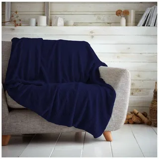 GC GAVENO CAVAILIA Überwürfe Kuscheldecke für Bett, Thermo-Fleecedecke, Marineblau, 200 x 240 cm, 727422