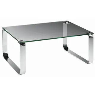 Novel Couchtisch , Klar, Chromfarben , Metall, Glas , rechteckig , Kufe , 70x40x110 cm , Wohnzimmer, Wohnzimmertische, Couchtische, Couchtische Glas