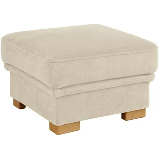 Home Affaire "Amrum", beige (creme), B:73cm H:46cm T:73cm, Struktur Blume (100% Polyester);Jacquard ( 100% Polyester );Chenille (90% Polyester, 10% Polyacryl), Hocker, Hocker, mit Federkern