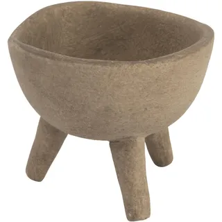 Creative Co-Op Boho-Pflanzgefäß mit Fuß aus Terrakotta, cremefarben