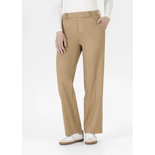 Jerseyhose STEHMANN "Fenja2-780", Damen, Gr. 36, N-Gr, teak wood, Web, Obermaterial: 68% Viskose, 27% Polyamid, 5% Elasthan, unifarben, straight fit normal, Hosen Jerseyhose, im Straight Fit, mit Bügelfalte