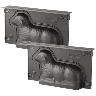 Zenker 9916850 2er Set 3D Osterlammform Osterlamm Backform Osterkuchenform 3D Backform Lama Form Stahl 27,5 x 15 x 6,5 cm