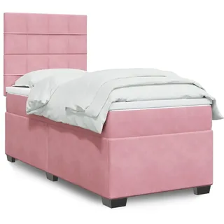 Boxspringbett mit Matratze Rosa 80x200 cm Samt - Klassische Betten 3290767 - Rosa