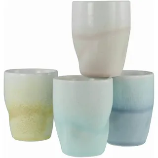 Creatable Kaffeebecher , Multicolor , Keramik , Farbverlauf , 300 ml , ohne Henkel , Geschirr, Tassen, Kaffeebecher