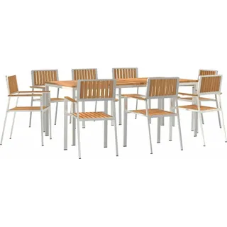 Outdoortisch-Set 9 pcs Braun Massivholz Teak - Braun