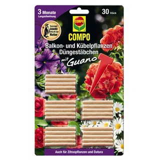 Compo Düngestäbchen für Balkon- und Kübelpflanzen mit Guano 30 Stäbchen
