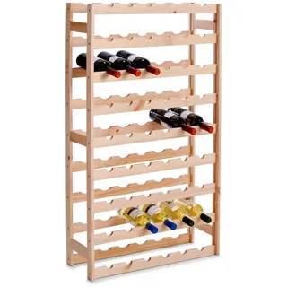 Zeller Present Weinregal , Naturfarben , Holz , Kiefer , 67.5x118x25 cm , Holzmöbel, Holzregale, Weinregale Holz