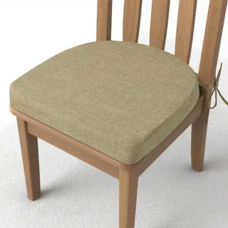 AddGrace Stuhlkissen für Esszimmerstühle 43 * 40 * 5 cm Beige 1 Stück | Rutschfeste, U-förmige Sitzkissen, mit Bändern, abnehmbarer Bezug, verdickte Schaumstoff Sitzpolster, für Küche, Esszimmer