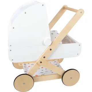 Small Foot Company small foot Puppenwagen Little Button aus Holz, multifunktionaler und hochwertiger Puppenkinderwagen, ab 3 Jahren, 11914,