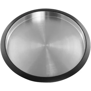 Novel Tablett , Schwarz, Edelstahlfarben , Metall , Küche , rund , 2.5 cm , Lfgb , lebensmittelecht , Geschirr, Tischkultur & Serviergeschirr, Tabletts