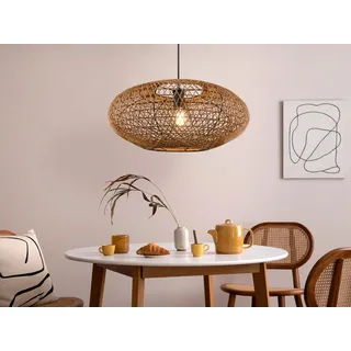 Große Boho Pendelleuchte skandinavisch, Lampenschirm Sisal Ø 52cm inkl. E27 LED