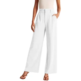 Weites Bein Hose Damen Sommer Elegantes Anzughose Stoffhose Für Frauen Arbeit Business Hosen Lockere Hoch taillierte Palazzo Büro Chino Hose Fließende Sommerhose