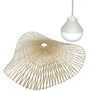 Lumisky LAIA NOMAD Pendelleuchte im Bohème-Stil aus natürlichem Bambus mit nomadischer LED-Glühbirne