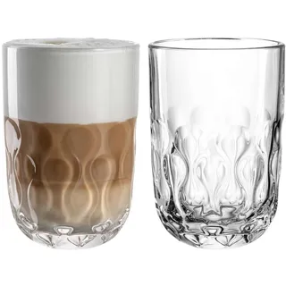 LEONARDO Latte-Macchiato-Glas »Latte Macchiato Gläser (2) Gocce 390 ml 2er Set transparent«, farblos