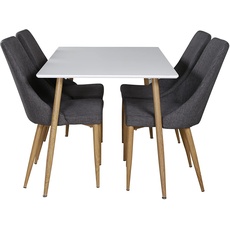 Venture Home Tisch, Schaumstoff, Sperrholz, Stahl, MDF, Weiß/Dunkelgrau, 120 x 80 x 75 cm