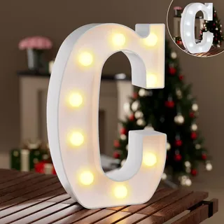 LED Buchstaben Lichter Alphabet,Led Leuchtbuchstabe mit Warmes & Kaltes Weiß,LED Brief Beleuchtung Buchstaben Nacht Lichter Dekoration für Geburtstagsfeier, Hochzeit, Kinderzimmer, Buchstaben C