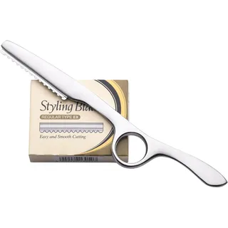 Styling Razor Silver + 10 original Blade Thinning Shaper Friseur Styling Messer. Effiliermesser