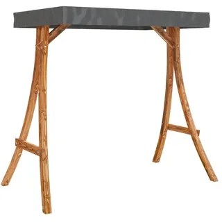 vidaXL Schaukelgestell mit Dach Anthrazit Bugholz mit Teak-Finish