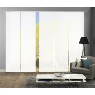 HOME WOHNIDEEN ROMA Schiebegardine Klettband 60 x 245 cm Weiß 5 Stk.