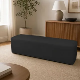 Talamo Italia - Pouf Abra, Mehrzwecksessel, Sitzsack, Hockerhocker, Made in Italy, 180x40 h42 cm, Schwarz