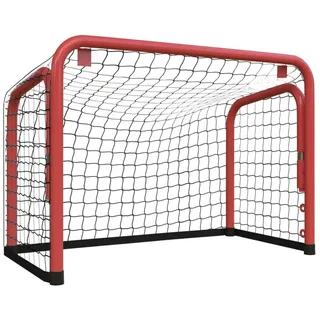 vidaXL Hockeytor mit Netz Rot & Schwarz 68x32x47 cm Stahl & Polyester - Rot