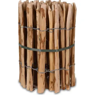 H4L Staketenzaun Holzzaun 50cm Höhe Haselnuss Zaun 5m Länge, Gartenzaun, 4-6cm Lattenabstand