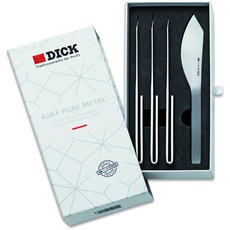 Bild von F. DICK Pure Metal Ajax (4-teilig, Messer Set, breites Klingenblatt, geschwungene Schneide, hochwertige Stahllegierung, Steakbesteck) 81584000, Grau, 22 cm