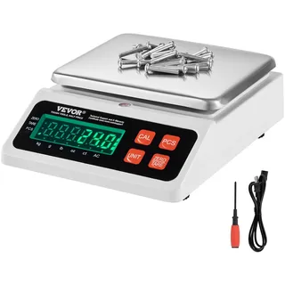 Vevor Industrielle Zählwaage, 10 kg x 0,1 g, digitale Waage für Teile und Münzen, g/kg/lb/oz/ct-Einheiten, elektronische Präzisionswaage, Inventarzählwaage, Küchenschmuckzählwaage mit LED-Bildschirm
