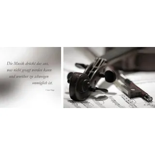 queence Leinwandbild »Musik« Kunst   Liebessprüche   Modern   Musiker   Schriftzug   Schriftzüge   Spa   Spa Bilder   Sprüche   Sprüche & Texte Set, Premium-Leinwandstoff, Handarbeit aus Deutschland, Zitat, 2er Set, grau
