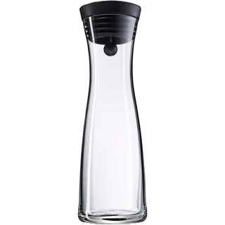 WMF Basic Wasserkaraffe aus Glas, 1 Liter, Glaskaraffe mit Deckel, Silikondeckel, CloseUp-Verschluss