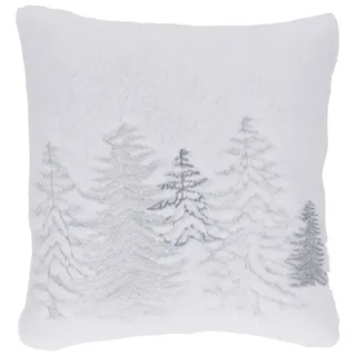 X-Mas Zierkissen , Weiß , Textil , Weihnachten , Füllung: Polyester,Polyester , quadratisch , 45x45 cm , pflegeleicht, formstabil , Heimtextilien, Wohntextilien, Kissen, Zierkissen