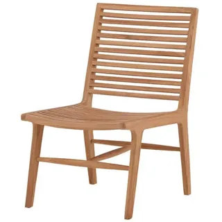 Gardenson Loungesessel , Naturfarben , Holz , Teakholz , zylindrisch , 55x88x73 cm , Gartenmöbel, Loungemöbel, Lounge-Serien
