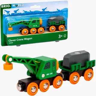 BRIO Grüner Kranwagen mit Anhänger und Fracht
