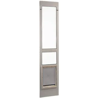 Ideal Pet Products Terrassentür, Aluminium, verstellbare Höhe 197–5/8 – 80 3/8 Zoll, Weiß, Extra Large - 10.5" x 15" Flap Size, weiß