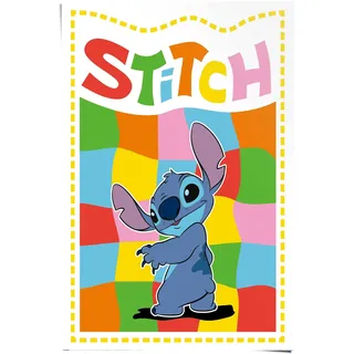 Reinders! Reinders Poster "Stitch - chequered Stitch" Kinderzimmer - Blau - 150 gr. Papier - Cartoons und Charaktere, farbe bild(er): blau