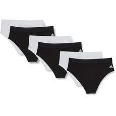 adidas Damen Bikini (6pack) Slip, Schwarz/Weiß, XL EU