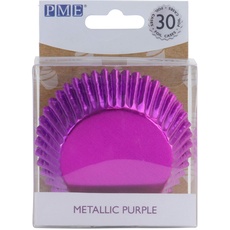 PME BC814 Metallic-Backformen für Cupcakes-Lila, Packung mit 30 Stück, Paper, violett