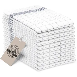 ZOLLNER 10er Set Geschirrtücher Baumwolle in 50x70 cm - super saugstarke und langlebige Küchentücher - waschbar bis 95°C – in grau weiß kariert - Gastronomiequalität - Oeko Tex® Zertifiziert