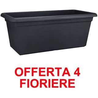 ANGEBOT 4 Pflanzkübel Green Basics Garten XXL 60cm Living Schwarz Elho