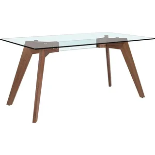 ac angel cerda Esstisch 160 x 95 x 76 cm transparent/Walnuss
