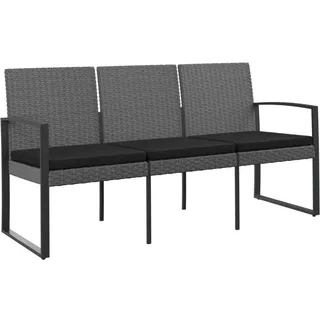 vidaXL Gartenbank 3-Sitzer 57 x 32 x 110 cm Dunkelgrau