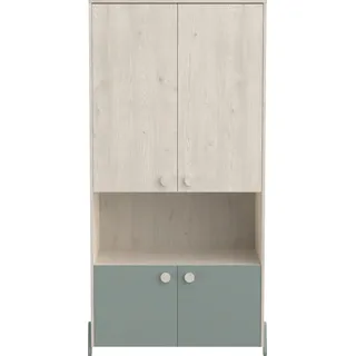 Demeyere GROUP Kleiderschrank »Jann,Breite ca. 90cm, Höhe ca. 180cm, 4 Türen«, (Packung), modernes Design fürs Kinderzimmer, Kinderkleiderschrank, grün