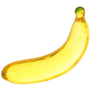JOINPAYA Kristall Banane Figur, Künstliche Glas Banane Skulptur für Schreibtisch Deko, Gelbe Simulation Frucht Ornament, Mini Briefbeschwerer und Deko Geschenk, 58g