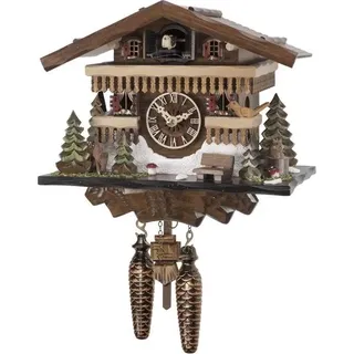 Engstler - 461_QM - Kuckucksuhr - Quarz - Nussbaum - mit Musik - 22 cm