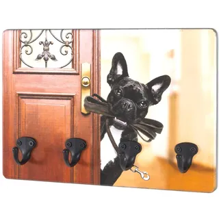 HAKU Möbel Schlüsselboard Motiv, schwarz, MDF, Metall - Maße: B 30 cm x H 21 cm x T 5 cm, Style: Modern