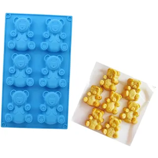 FantasyDay 1 Stück Weihnachten Bär Silikon Backformen, Antihaftbeschichtet Silikon Kuchenform Muffinbackformen Brotbackform Backform Kasten für Muffins Kuchen Pudding - Hochwertige Silikonbackform