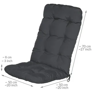 Beautissu Hochlehner Auflage 120 x 50 x 8 cm grau 6-tlg.