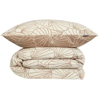 SCHIESSER Mariel Wendebettwäsche Muscheloptik Taupe 135 x 200 cm + 80 x 80 cm