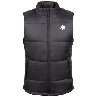 Gorilla Wear Irvine Puffer Vest Schwarz Fitness Weste Herren Stepmuster (DE/NL/SE/PL, Alphanumerisch, L, Regular, Regular, Schwarz)